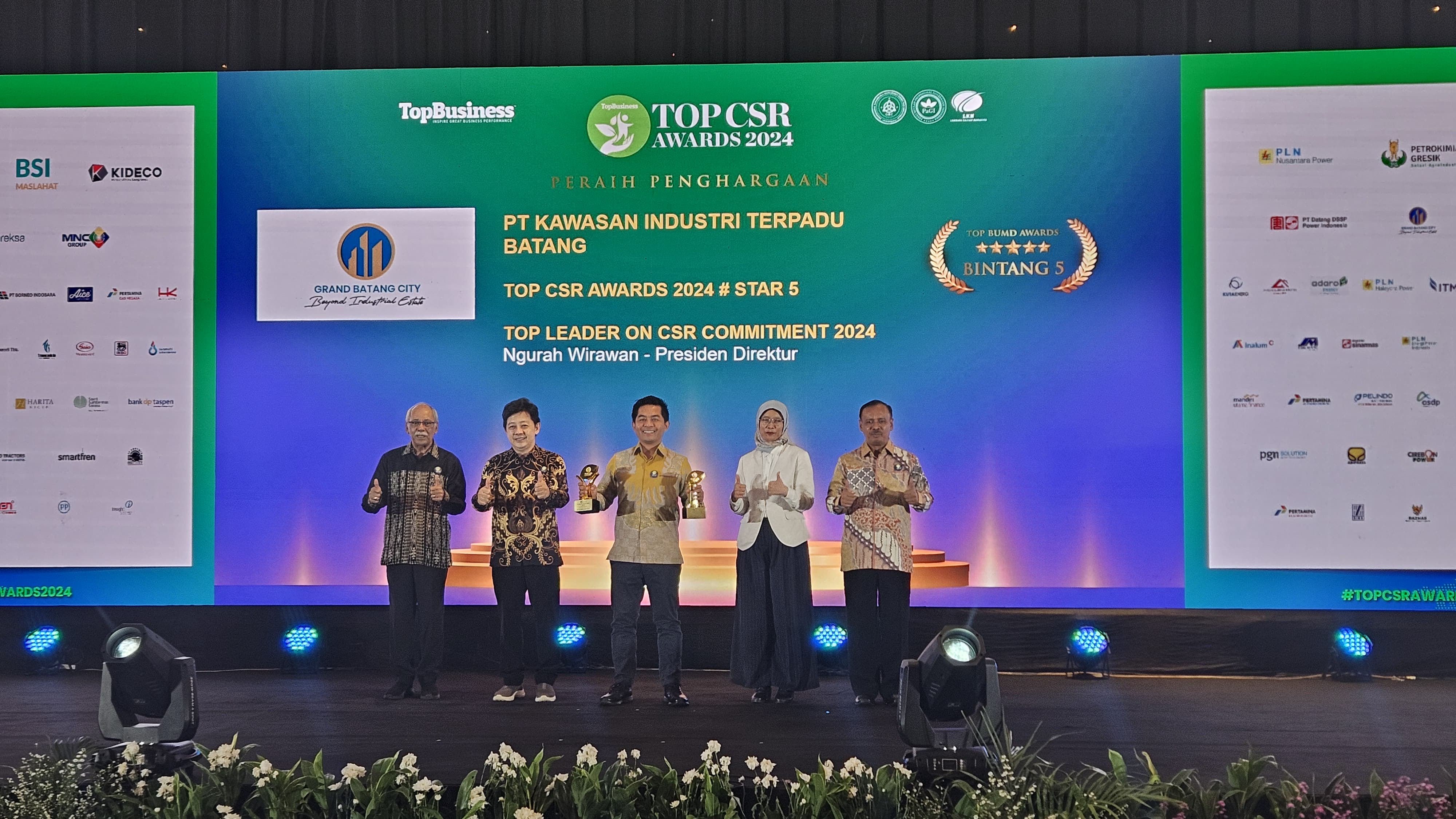 PT Kawasan Industri Terpadu Batang Wins TOP CSR Award 5 Stars and Top Leader on CSR Commitment 2024